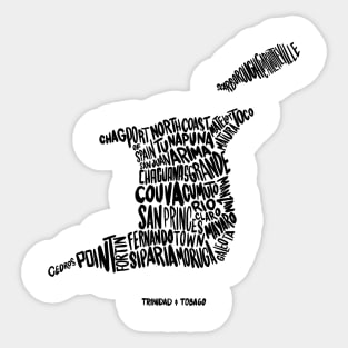 Trinidad & Tobago Typographic Map Sticker